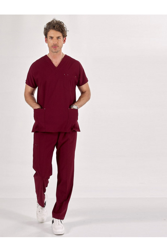 Костюм медицинский мужской CORE-FLEX LYCRA (бордовый bordo, стрейч)
