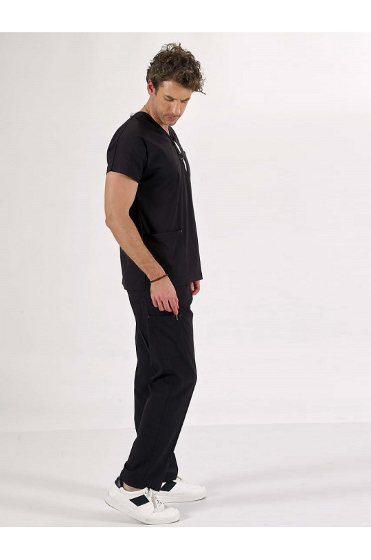 Костюм медицинский мужской CORE-FLEX LYCRA (черный siyah, стрейч)