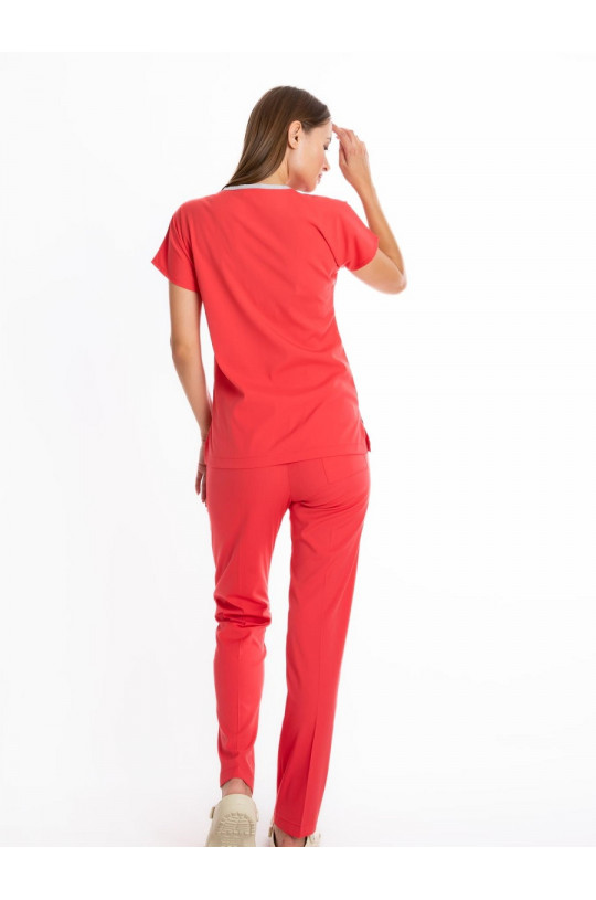 Костюм медицинский женский CORE-FLEX LYCRA (оранжево-крансый, стрейч)