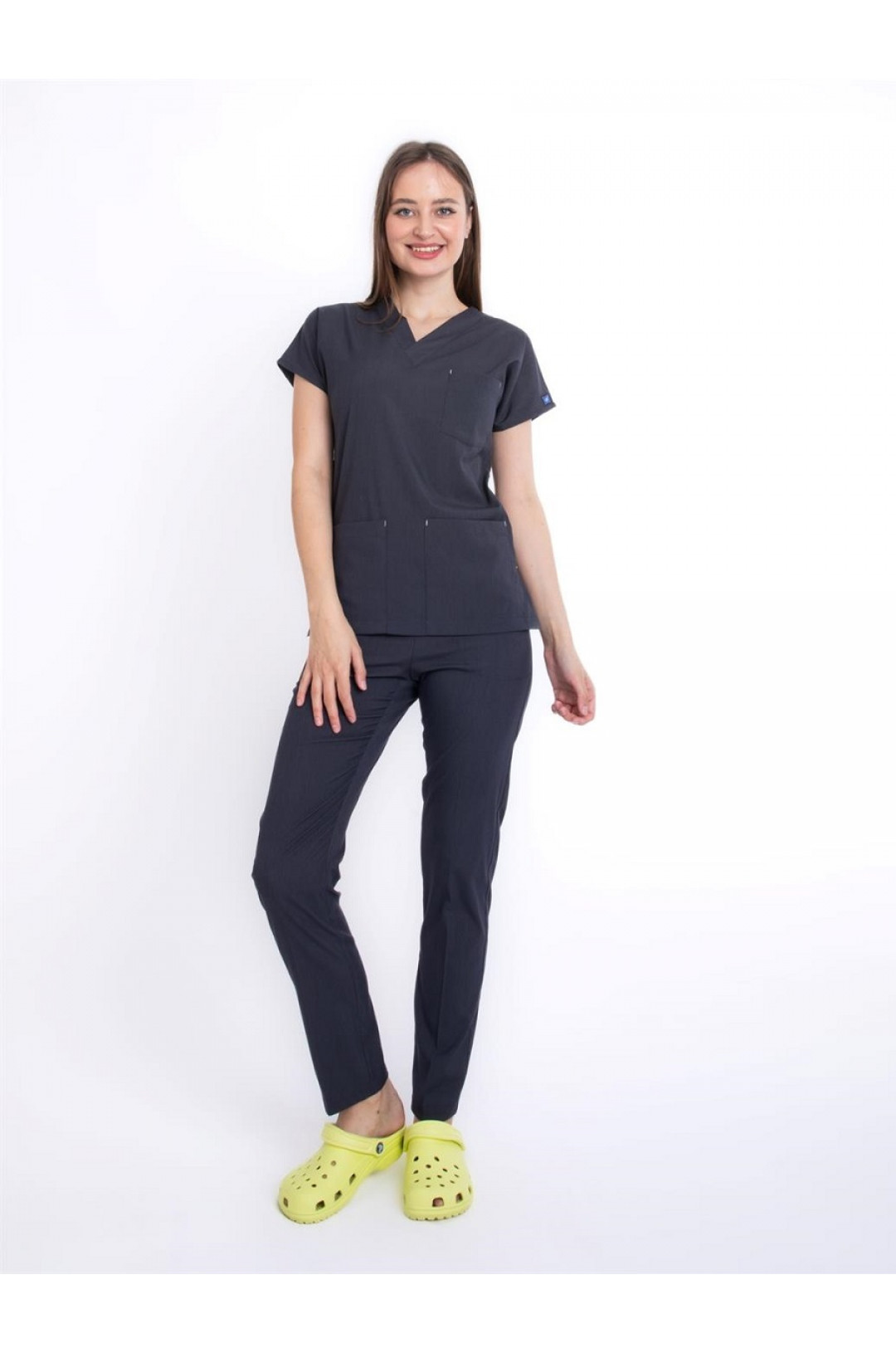 Костюм медицинский женский CORE-FLEX LYCRA (антрацитово-серый, стрейч)