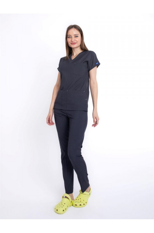 Костюм медицинский женский CORE-FLEX LYCRA (антрацитово-серый, стрейч)
