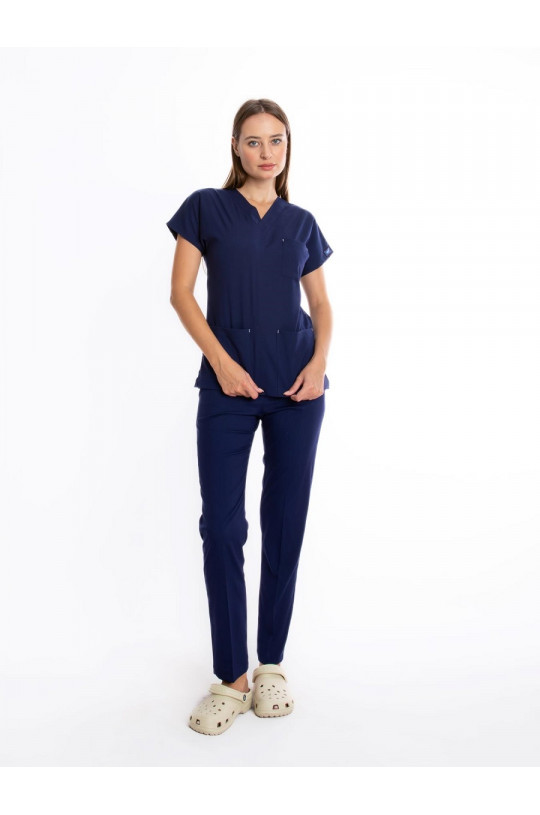 Костюм медицинский женский CORE-FLEX LYCRA (синий, стрейч)