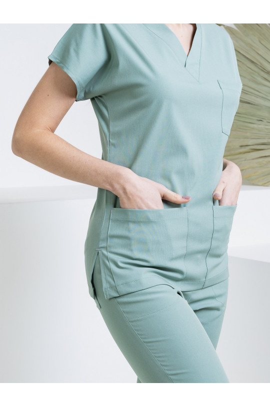 Костюм медицинский женский CORE-FLEX LYCRA (светло-зеленый limon kufu, стрейч)