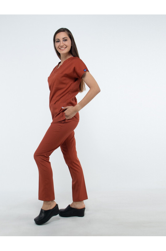 Костюм медицинский женский CORE-FLEX LYCRA (т.оранжевый kiremit, стрейч)