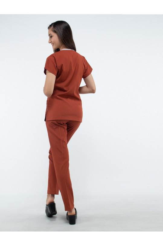 Костюм медицинский женский CORE-FLEX LYCRA (т.оранжевый kiremit, стрейч)