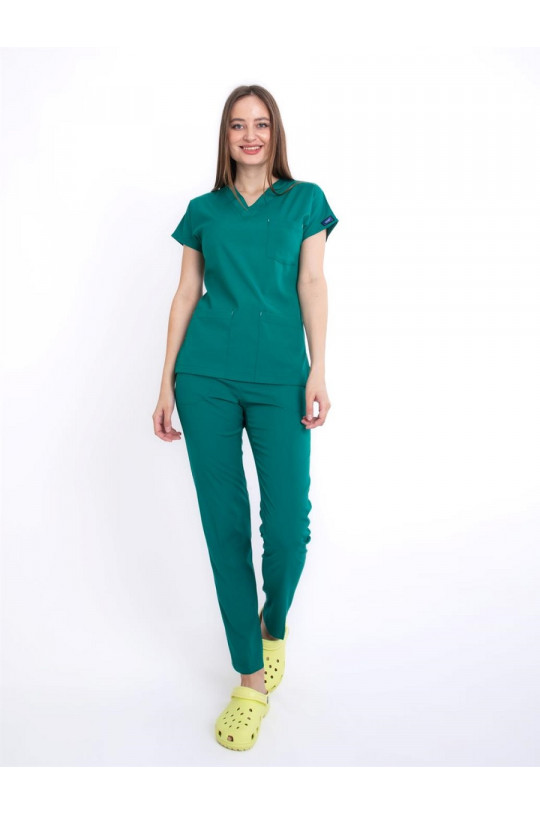 Костюм медицинский женский CORE-FLEX LYCRA (зеленый, стрейч)