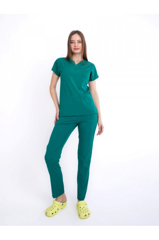 Костюм медицинский женский CORE-FLEX LYCRA (зеленый, стрейч)