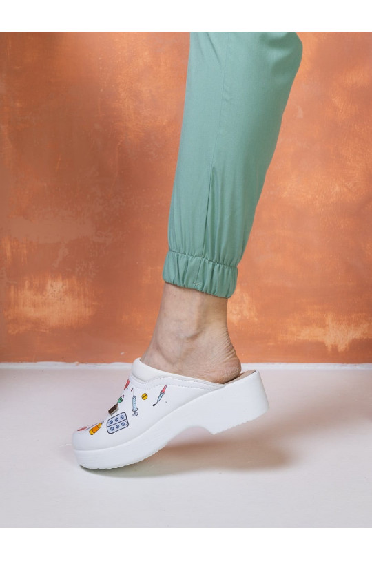 Костюм медицинский женский JOGGER (светло-зеленый limon kufu, стрейч)