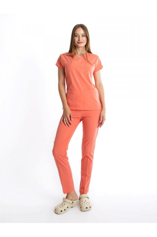 Костюм медицинский женский U-FLEX LYCRA (коралл, стрейч)