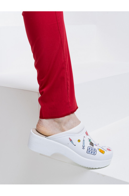 Костюм медицинский женский U-FLEX LYCRA (красный, стрейч)