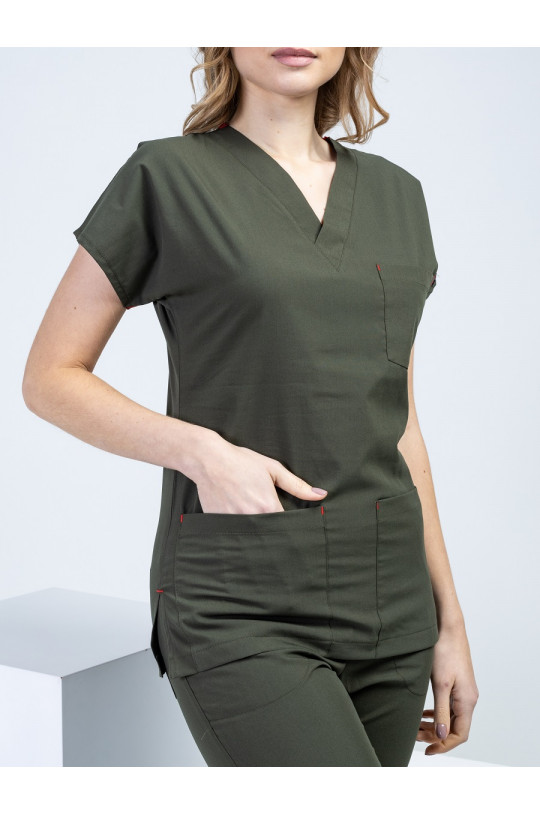 Костюм медицинский женский U-FLEX LYCRA (оливковый, стрейч)