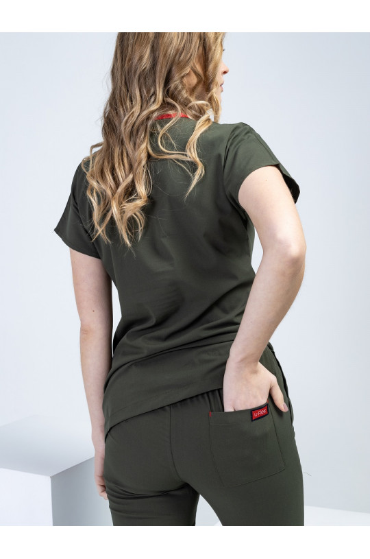 Костюм медицинский женский U-FLEX LYCRA (оливковый, стрейч)