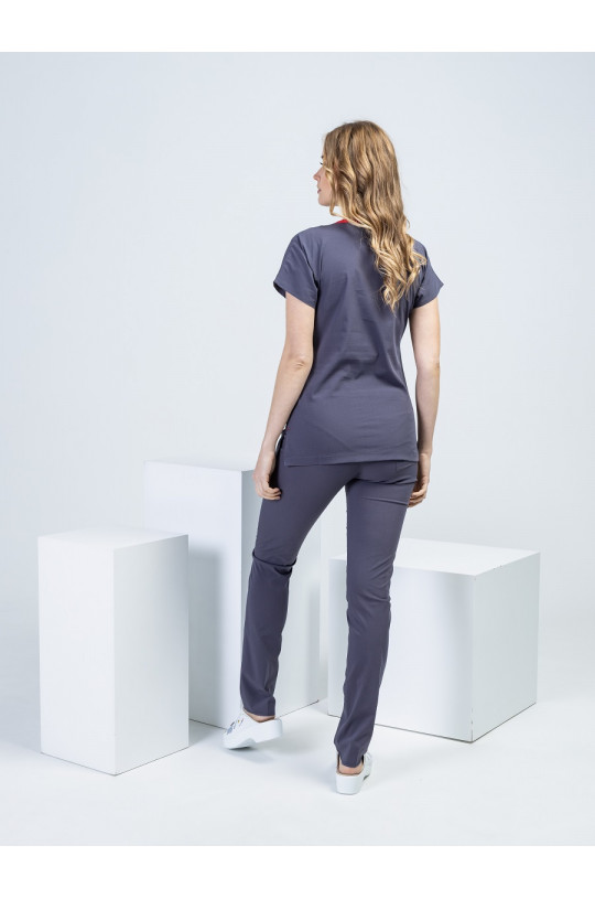 Костюм медицинский женский U-FLEX LYCRA (серый, стрейч)