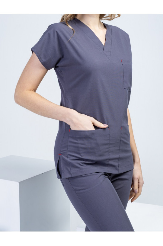 Костюм медицинский женский U-FLEX LYCRA (серый, стрейч)