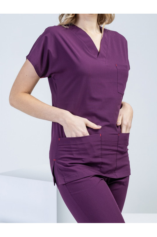 Костюм медицинский женский U-FLEX LYCRA (сливовый, стрейч)