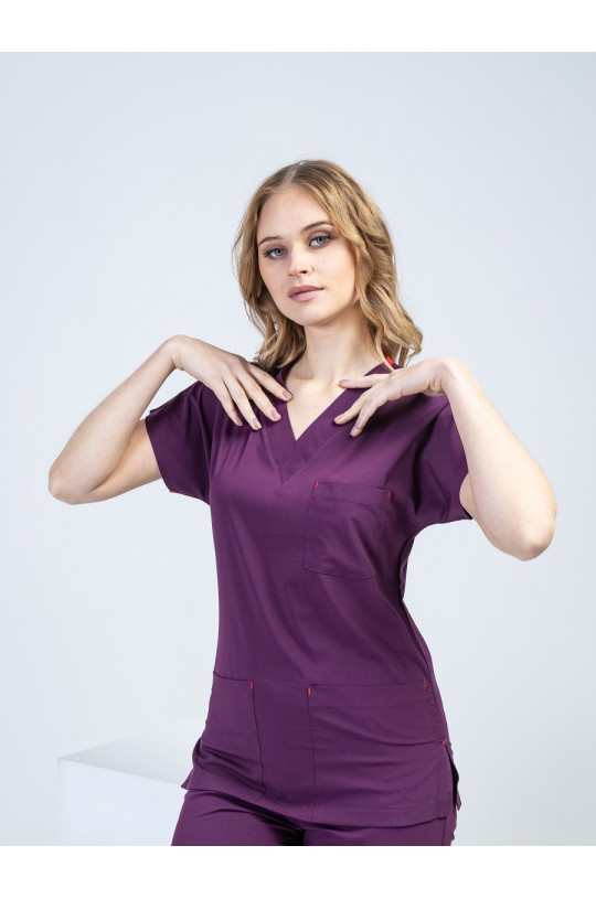Костюм медицинский женский U-FLEX LYCRA (сливовый, стрейч)