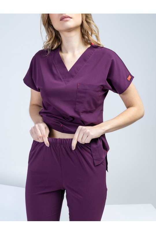 Костюм медицинский женский U-FLEX LYCRA (сливовый, стрейч)