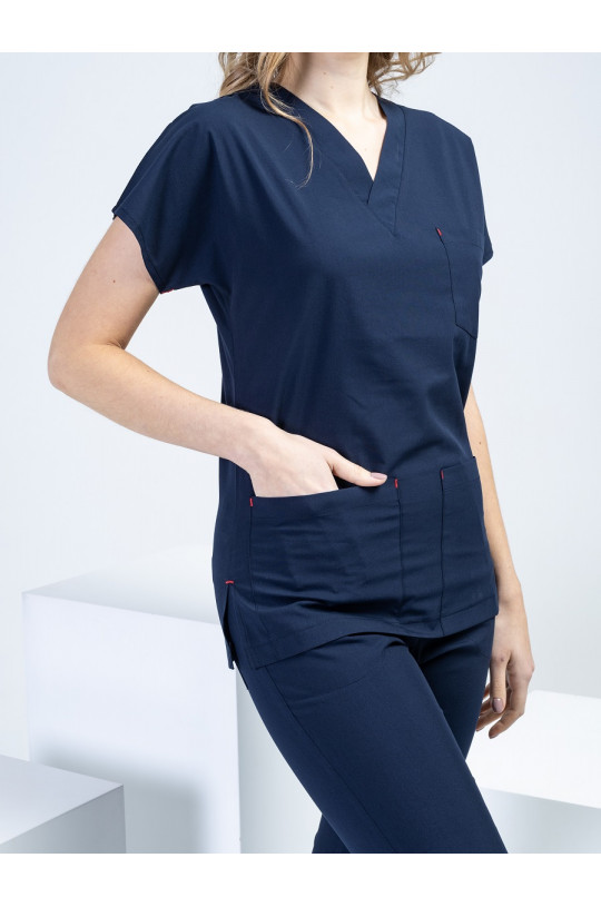 Костюм медицинский женский U-FLEX LYCRA (т.синий, стрейч)